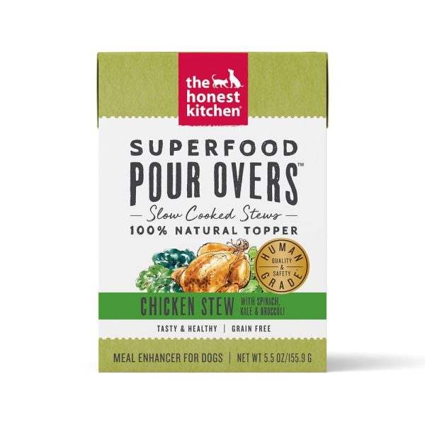 The Honest Kitchen Pour Overs Grain Free Chicken Stew with Spinach, Kale & Broccoli Food Topper for Dogs Fashion