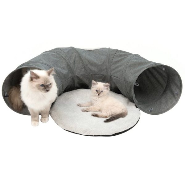 Catit Vesper Cat Tunnel with Sleeping Cushion in Gray Discount