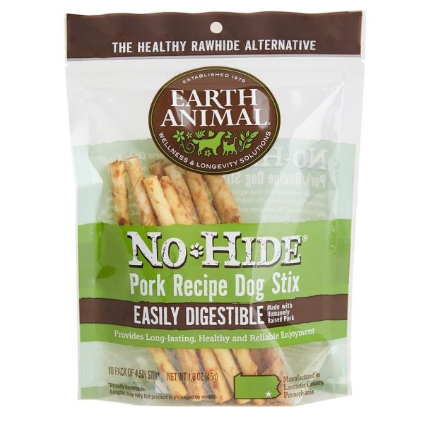 Earth Animal 10-Pack No-Hide Pork Chew Stix Dog Treats Online Sale