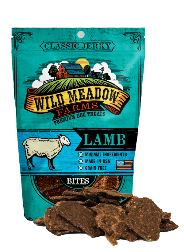 Wild Meadow Farms Classic Lamb Jerky Bites Treats for Dogs Supply