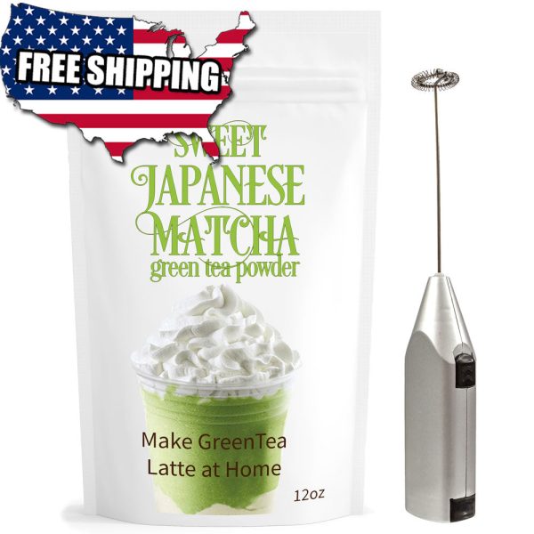 Sweet Japanese Matcha Green Tea Latte + FREE Electric Frother Supply