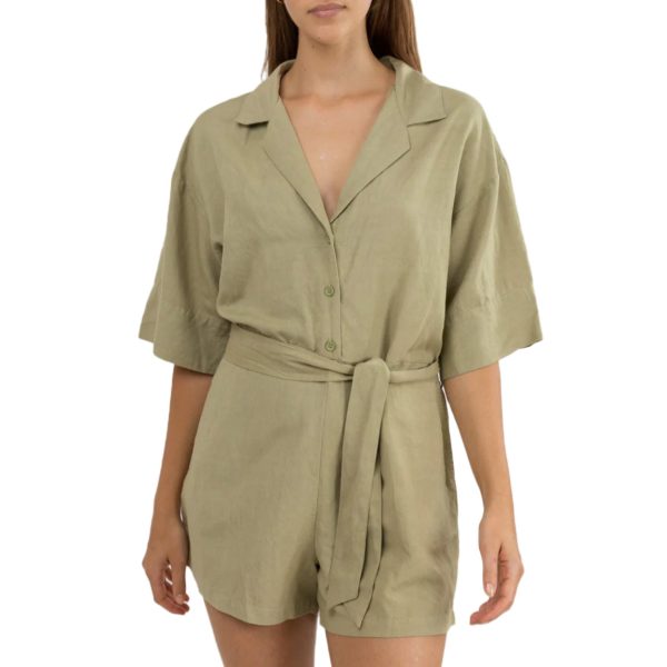 RHYTHM VACAY ROMPER - OLIVE For Cheap
