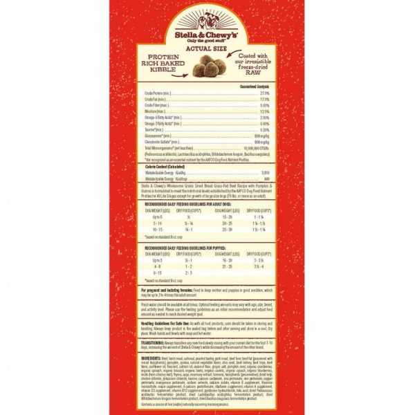 Stella & Chewy s Raw Coated Kibble with Wholesome Grains Beef, Pumpkin & Quinoa Recipe Small Breed Dry Dog Food Online now - Image 2