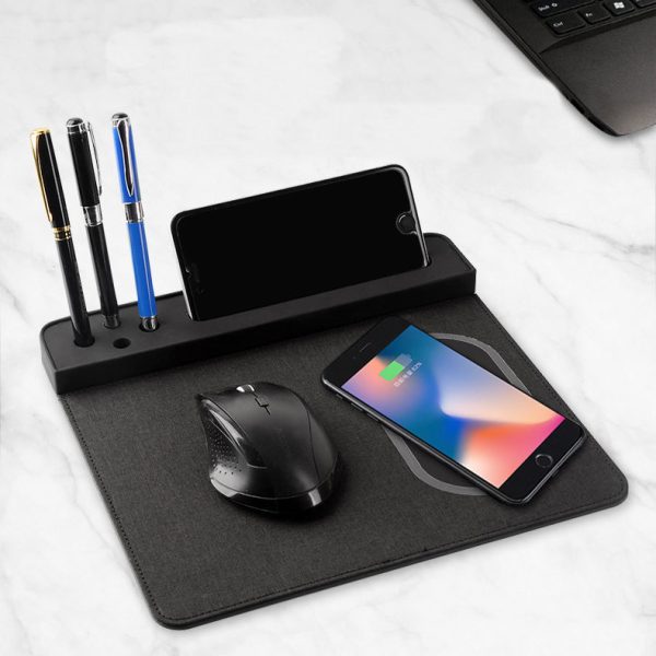 Wireless Charger Mouse Pad with Pen Holder and Moible Phone Holder Sale - Image 2
