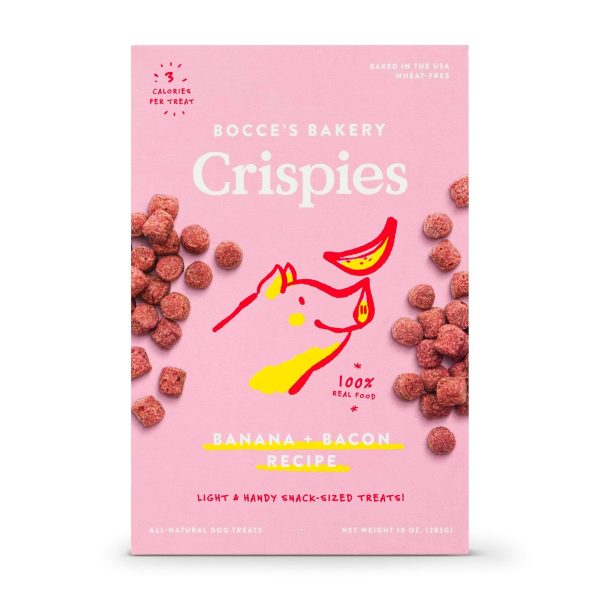 Bocce s Bakery Banana + Bacon Crispies Dog Treats Online now