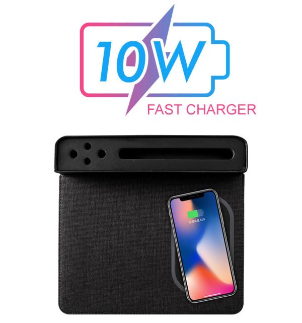Wireless Charger Mouse Pad with Pen Holder and Moible Phone Holder Sale - Image 3