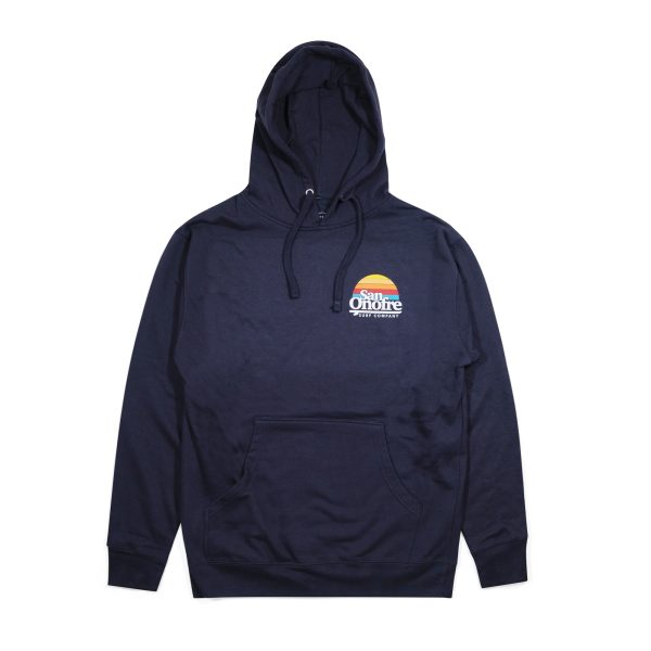 OLD SCHOOL SUN HOODIE NAVY Discount