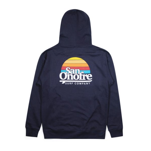 OLD SCHOOL SUN HOODIE NAVY Discount - Image 2