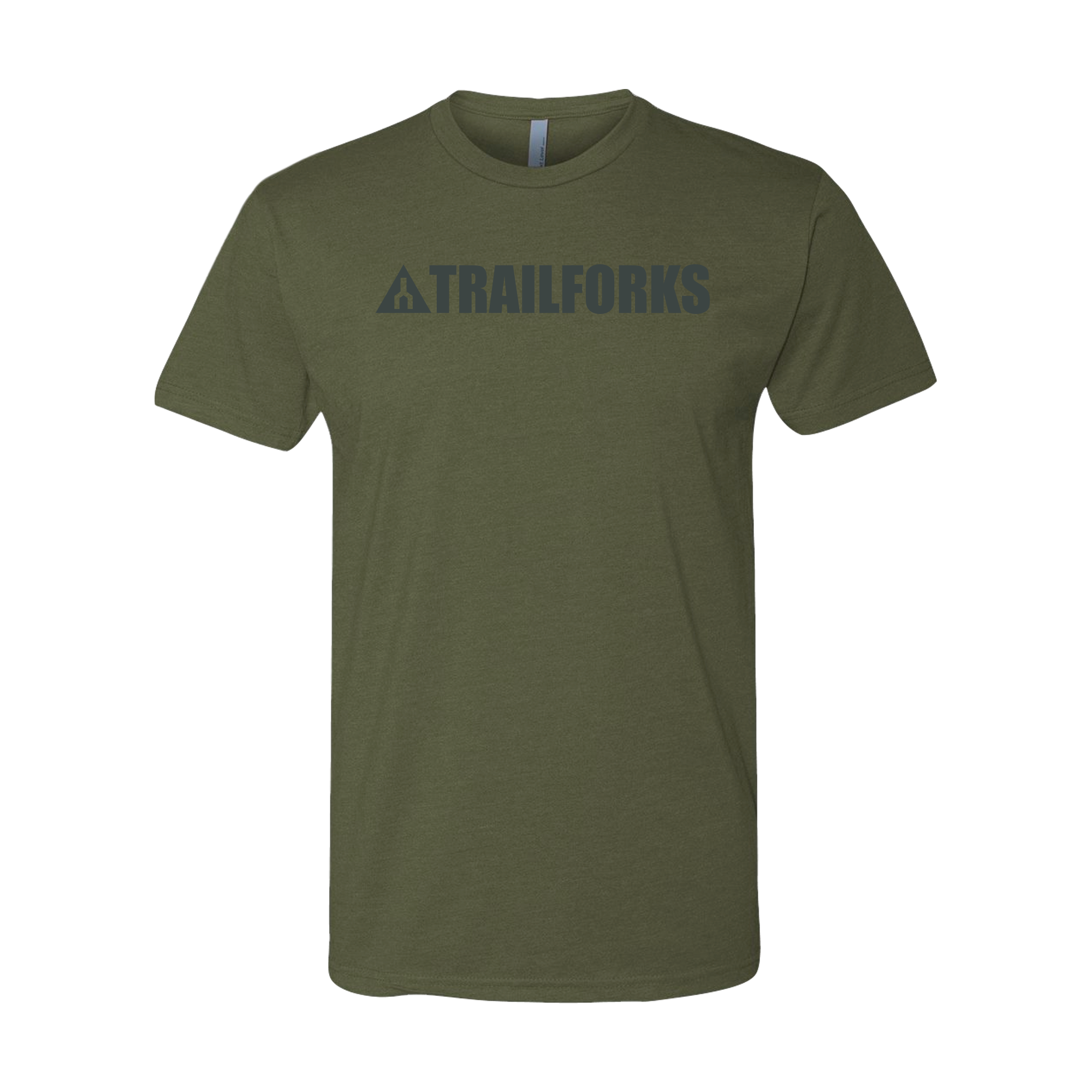 Trailforks Corporate Black Logo T-Shirt – Military Green Fashion