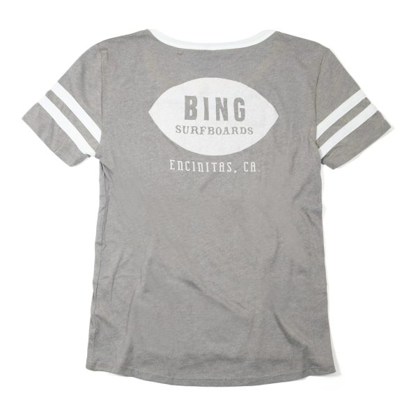 CLASSIC ENCINITAS Women s S S Varsity T-Shirt - Smoke   White Discount - Image 2