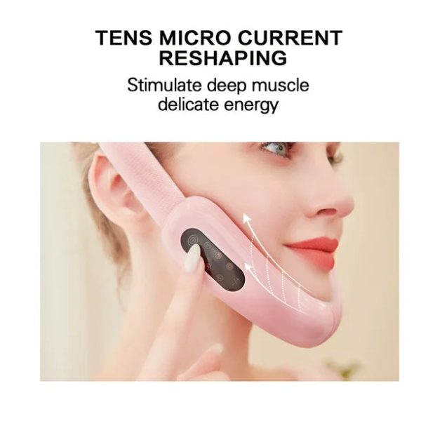 Electric V-Shape Face Lifter, Smart V-Shape Face Sculpting Massager - Face Lifting Massager Red and Blue LED Phototherapy and Remote Control For Cheap - Image 3