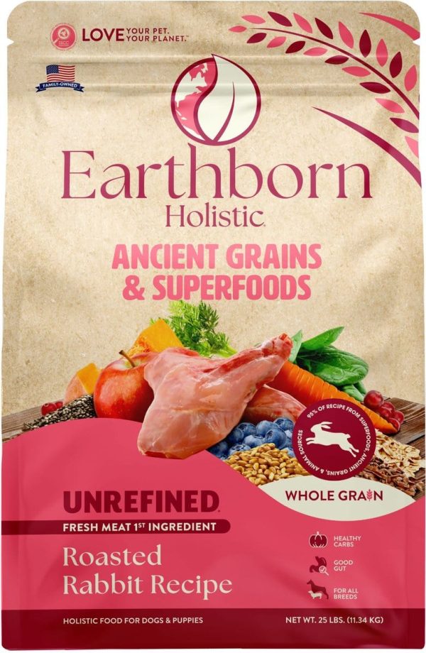 Earthborn Holistic Unrefined Roasted Rabbit with Ancient Grains & Superfoods Dry Dog Food Online Hot Sale - Image 3