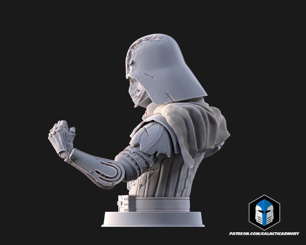 Damaged Darth Vader Bust - Pose 2 - 3D Print Files Sale - Image 3