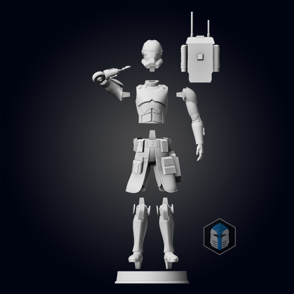 Bad Batch Echo Figurine - Pose 2 - 3D Print Files Online Sale - Image 3