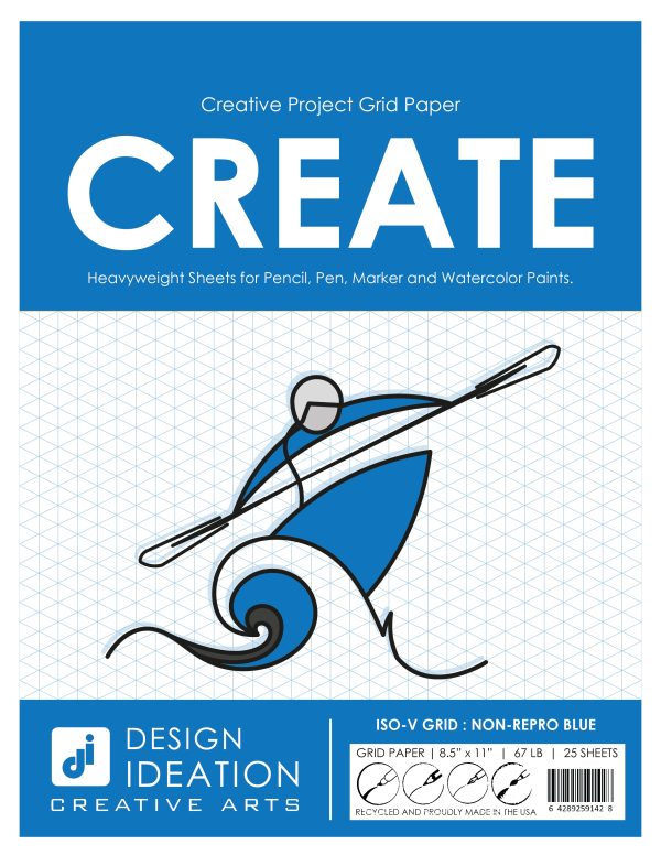 Design Ideation Grid Paper. Vertical Isometric Grid. Premium Grid Paper. (8.5  x 11 ) 25 Sheet Pack. LP-GRID-CP-25 Supply - Image 4