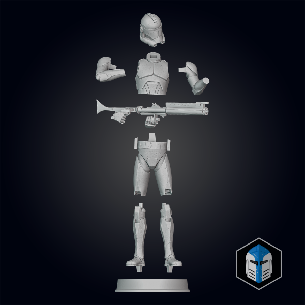 Animated Clone Trooper Grunt Figurine - Pose 5 - 3D Print Files Online now - Image 2