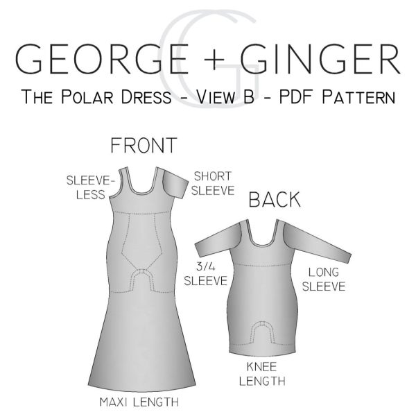 The Polar Dress - View B - PDF Sewing Pattern Supply - Image 3