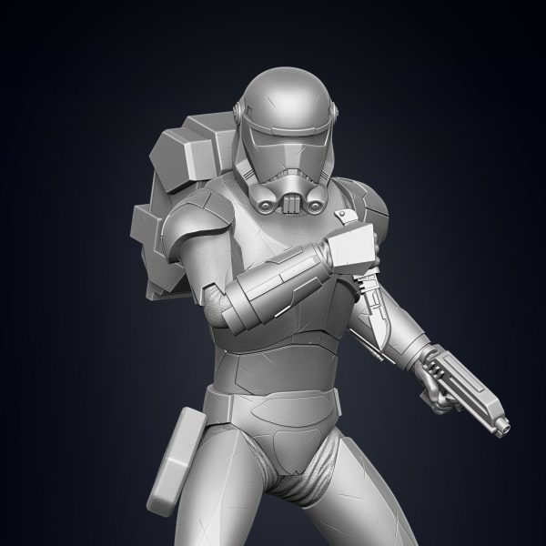 Bad Batch Hunter Figurine - Pose 4 - 3D Print Files Cheap