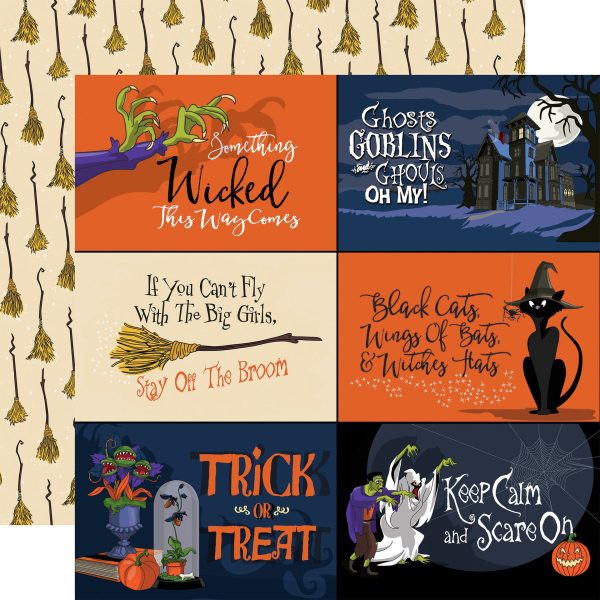 HOCUS POCUS 6X4 JOURNALING CARDS - 12x12 Patterned Cardstock - Carta Bella on Sale