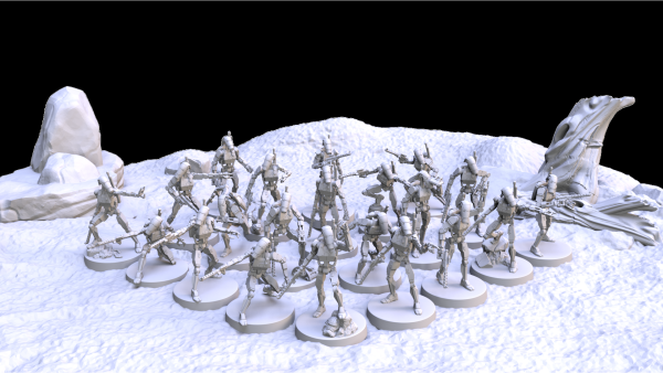 1:48 Scale Battle Droid Army - Officer Class - 3D Print Files on Sale