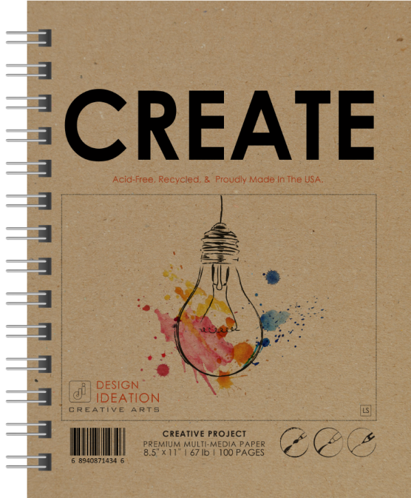 Design Ideation CREATE. Wire Bound Sketchbook. Journal Style. Multi-Media. (8.5  x 11 ) WB-50100-LS Discount