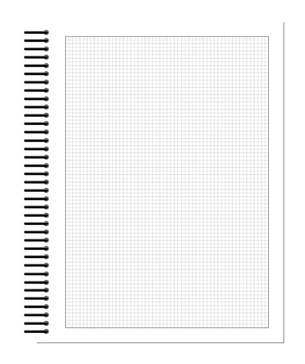 Orange Media GRID Sketchbook. Spiral Bound. Left Spine. Multi-Media. (8.5  x 11 ) 1 8  BOX. (GREY). SB-2550-LS Cheap - Image 2