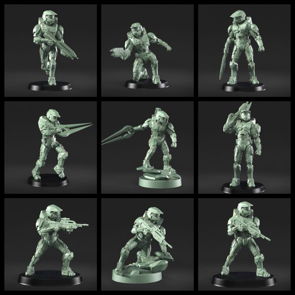 1:48 Scale Master Chief Miniatures - 3D Print Files For Sale