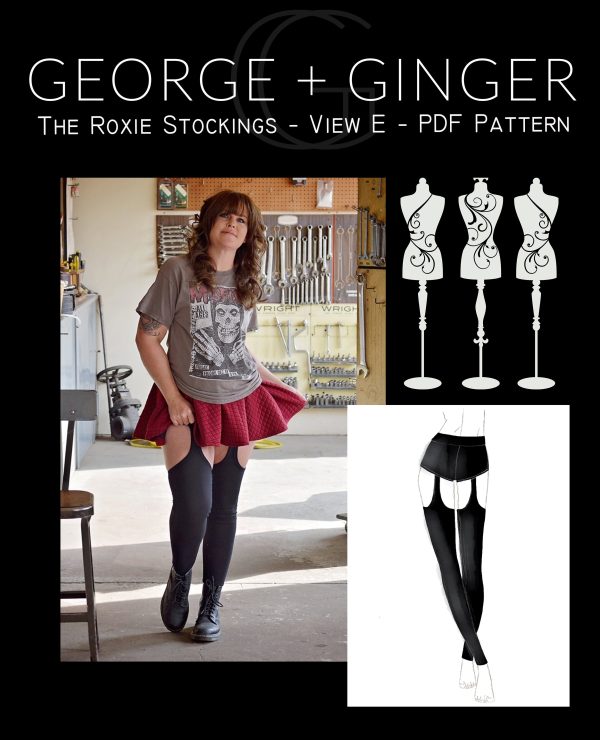 View E - The Roxie Stockings PDF Sewing Pattern Cheap