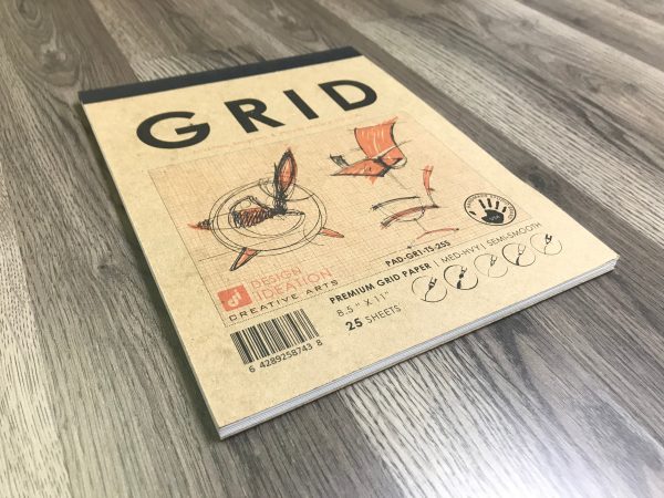 Design Ideation GRID PAD : Removable Sheet. Multi-Media. ORANGE GRID (8.5  x 11 ) PAD-2550-TS Sale - Image 3