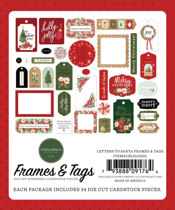 LETTERS TO SANTA Frames & Tags - Carta Bella Online Hot Sale - Image 2