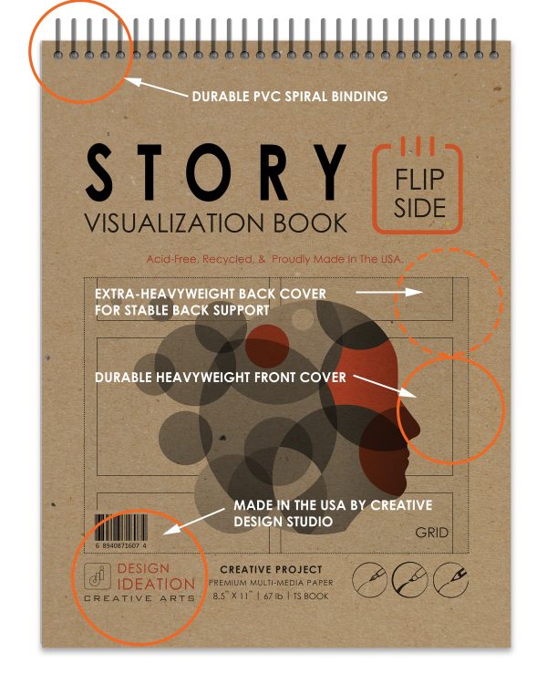 Design Ideation STORY. Spiral Bound Sketchbook. Top Spine. Multi-Media. (8.5  x 11 ) SB-50100-TS Fashion - Image 4