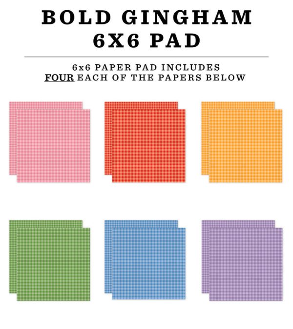 BOLD GINGHAM 6x6 Paper Pad - Echo Park Online now - Image 2