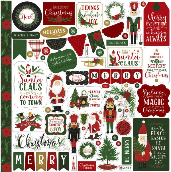 HERE COMES SANTA CLAUS - 12x12 Element Sticker - Echo Park Supply