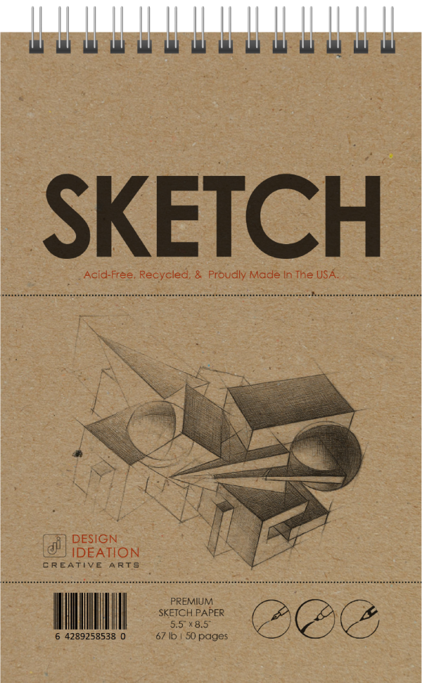 Design Ideation SKETCH. Wire Bound Sketchbook. Multi-Media. (5.5  x 8.5 ) WB-2550-TS Supply