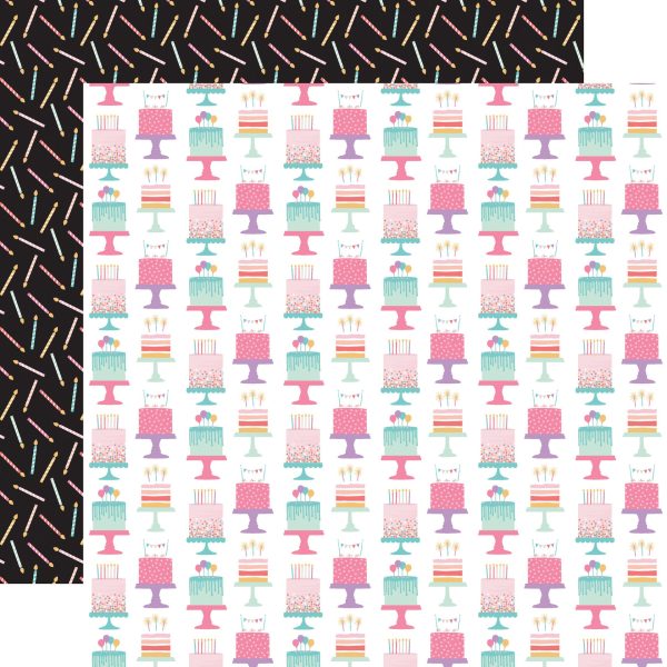 BIRTHDAY GIRL CAKES - 12x12 Double-Sided Patterned Paper - Echo Park Discount