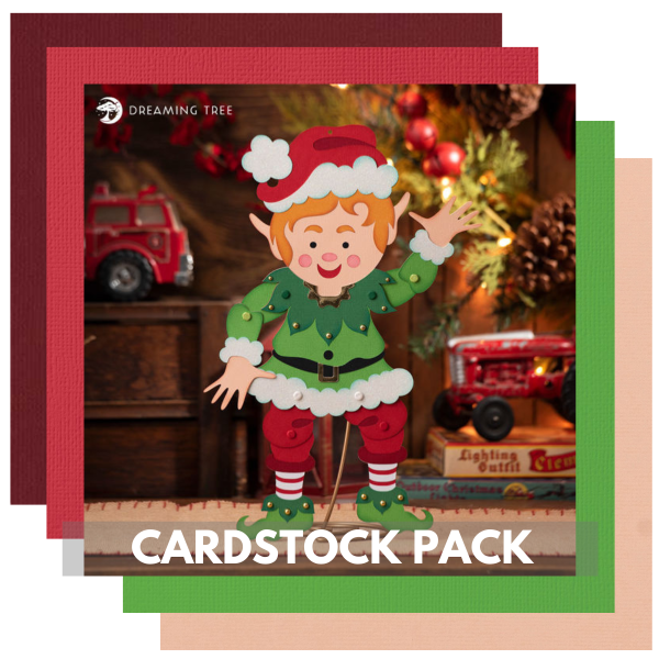 DREAMING TREE JOLLY JOINTED ELF KIT - 16 Sheets - 12x12 Cardstock Shop Sale