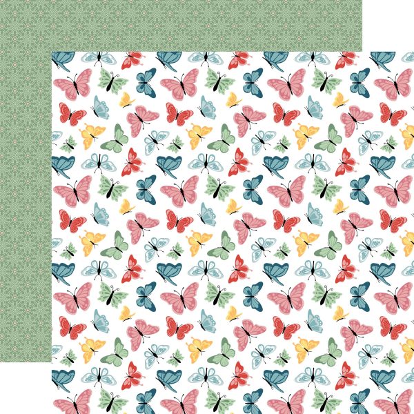 BEAUTIFUL BUTTERFLIES - 12x12 Double-Sided Patterned Paper - Echo Park For Cheap