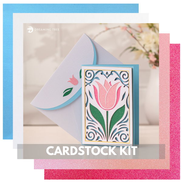 DREAMING TREE TULIP FLOURISH CARD KIT - 8 Sheets - 12x12 Cardstock Shop on Sale