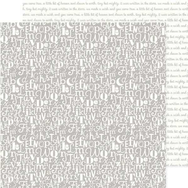 GRAY ABC - 12x12 Double-Sided Patterned Paper - AMERICAN CRAFTS Hot on Sale