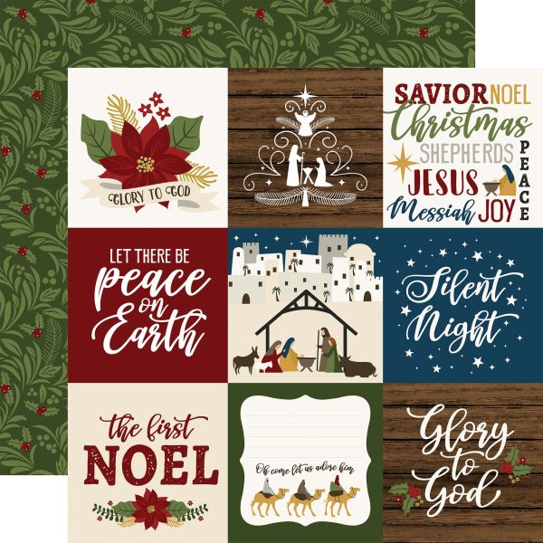 THE FIRST NOEL 4X4 JOURNALING CARDS - 12x12 Double-Sided Patterned Paper - Echo Park Supply