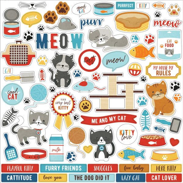 I LOVE MY CAT - 12x12 Element Sticker - Echo Park For Discount