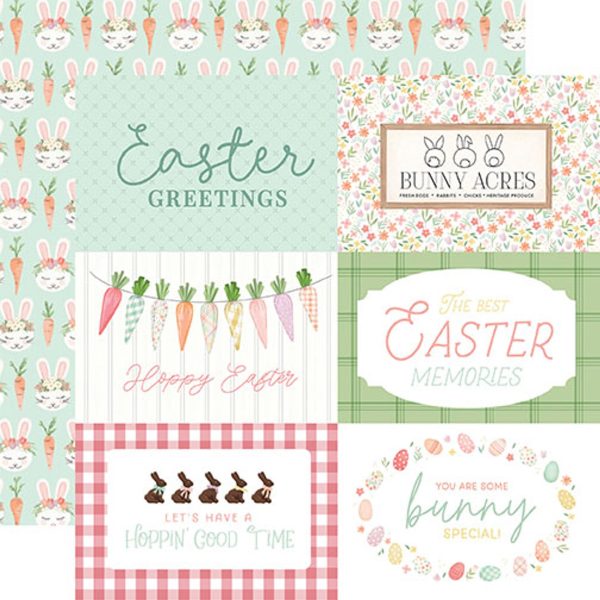 HERE COMES EASTER 6X4 JOURNALING CARDS - 12x12 Double-Sided Patterned Paper - Carta Bella on Sale