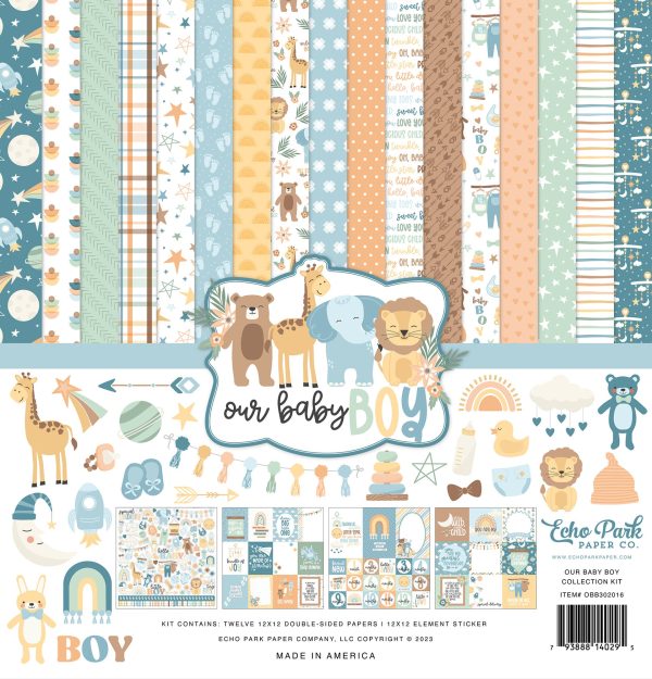 OUR BABY BOY 12x12 Collection Kit - Echo Park Hot on Sale