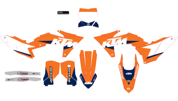 D Cor Visuals Complete Graphics Kit — KTM Racing 125 250 300 SX 2023-2024, 250 350 450 SX-F 2023-2024, 250 450 SX-F FE 2023 Hot on Sale